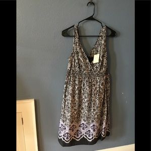 Cotton sleeveless sundress, black and white